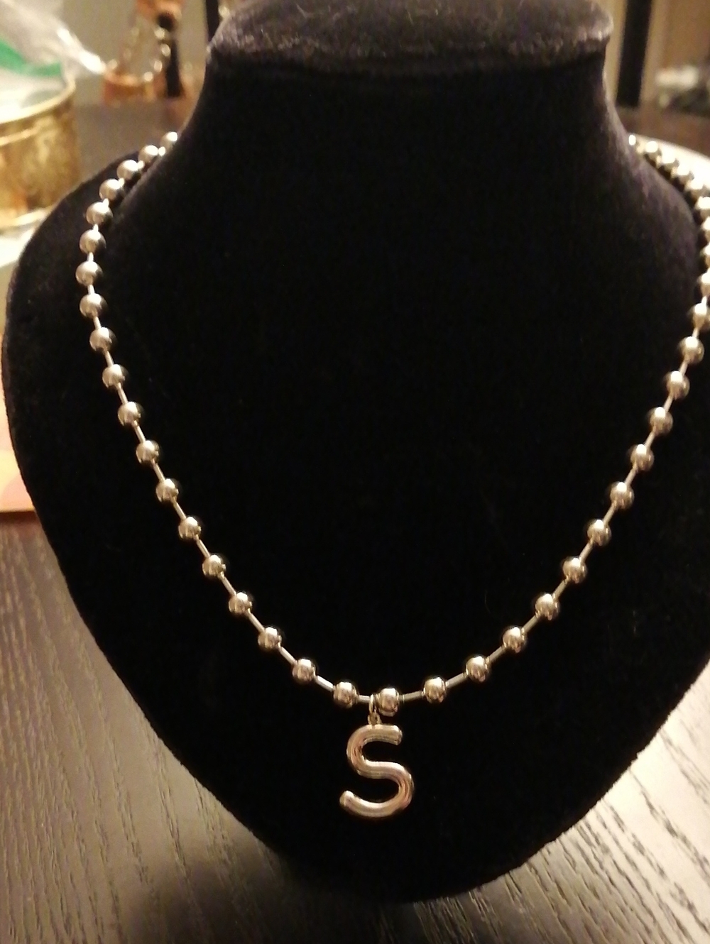 Icing Silver Tone Beaded Pendant Necklace 23.5" Long